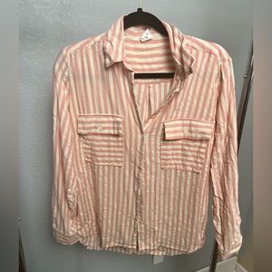 Pink striped button down.